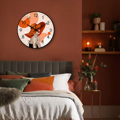 Design Series Hidden Lady Bright Version Tempered Glass Wall Clock