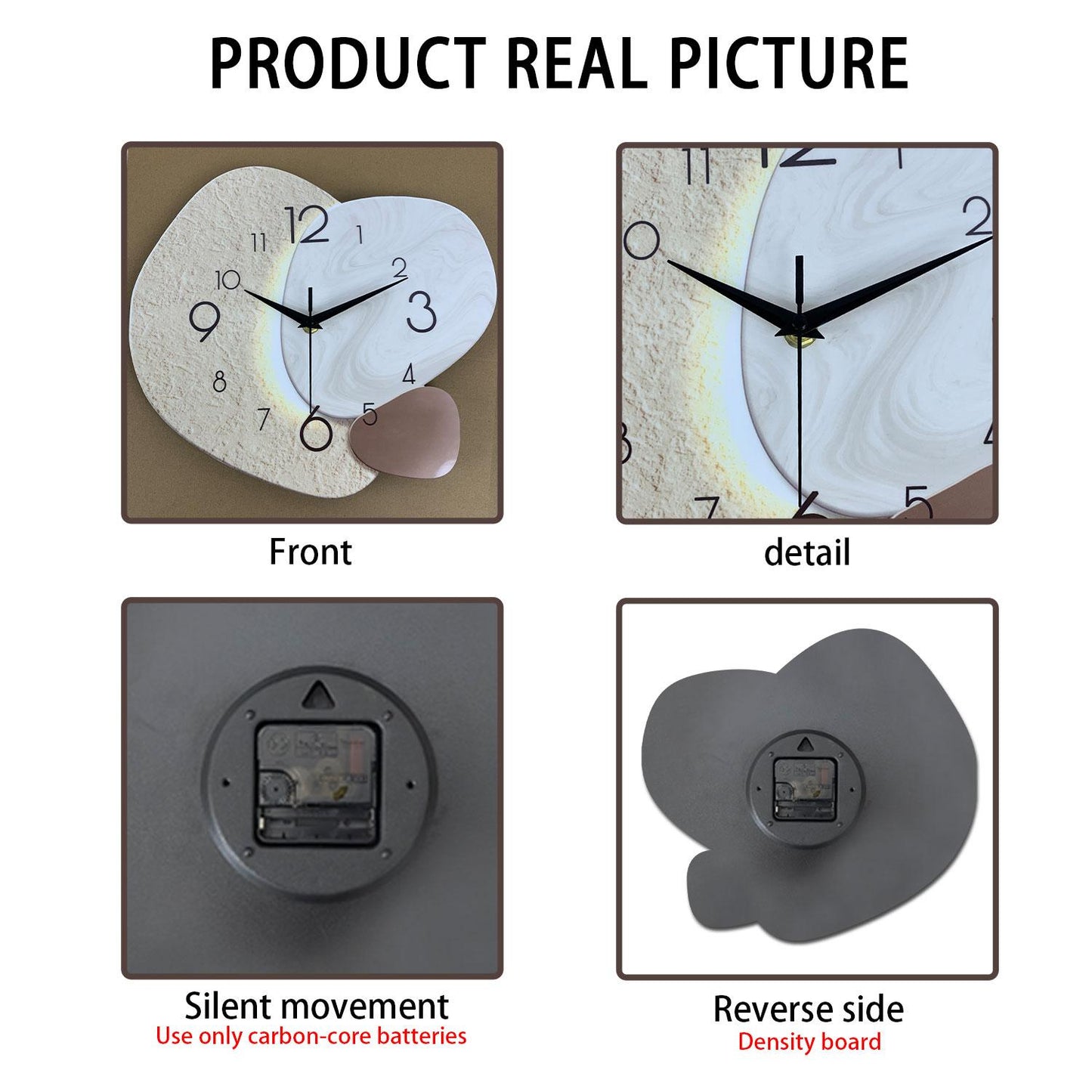 Simple Nordic Solid Wood Wall Clock Silent Non-Ticking Personalized and Creative Decoration Wall clock for Living Room and Bedroom