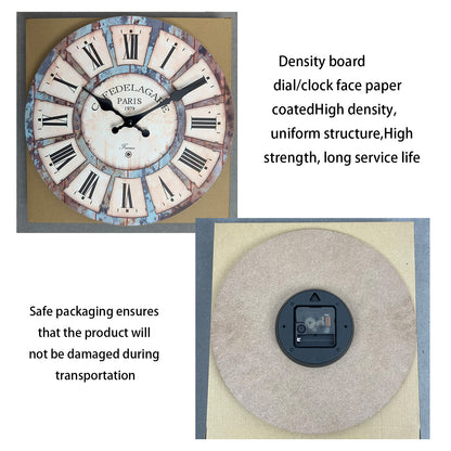 Vintage Series Traces Of Time MDF Plywood Wall Clock Silent Non-Ticking Battery Operated