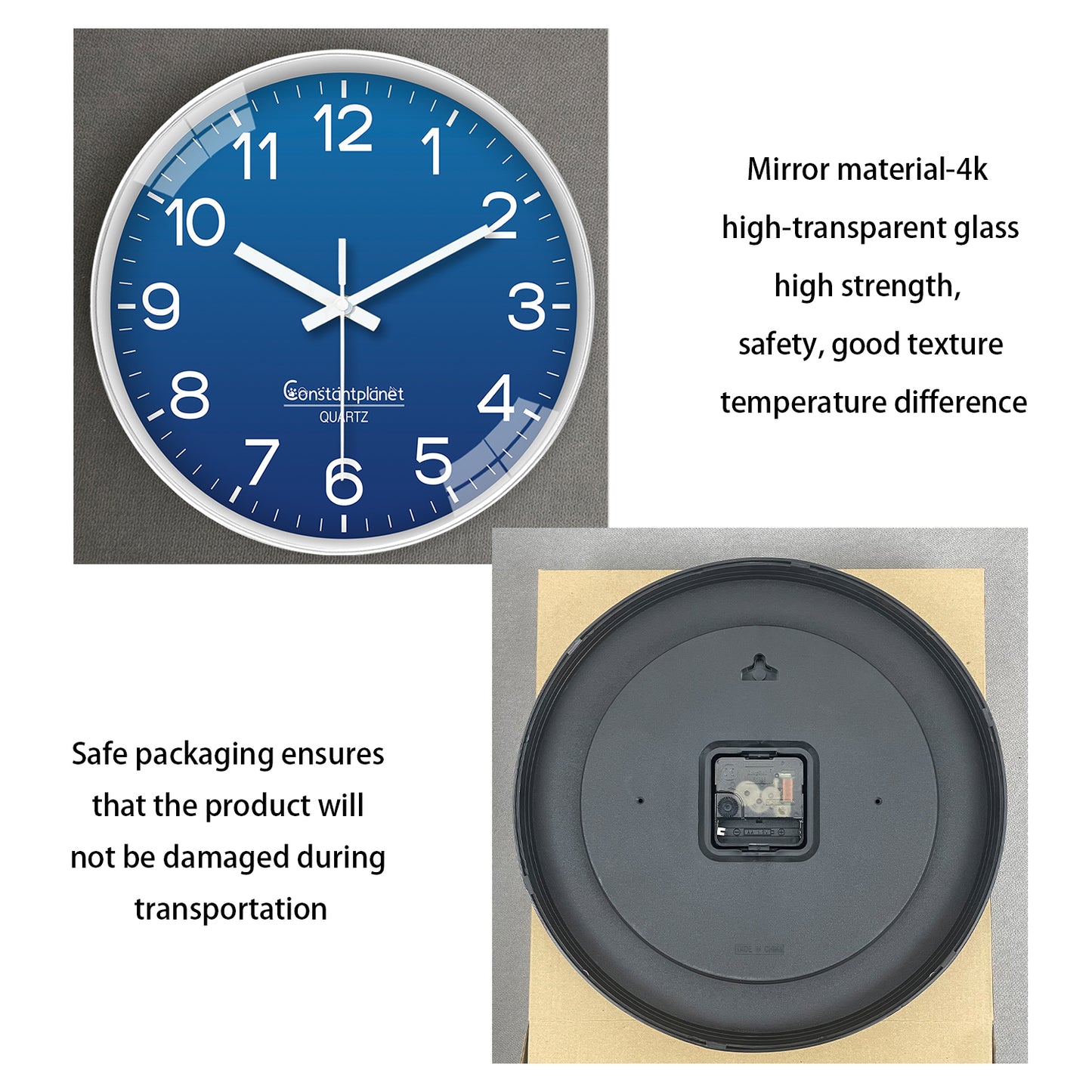 Modern 8 Inch Wall Clocks Battery Operated Small Classic Clocks Silent Non-Ticking - Analog for Office, Kitchen, Bedroom, School, Living Room