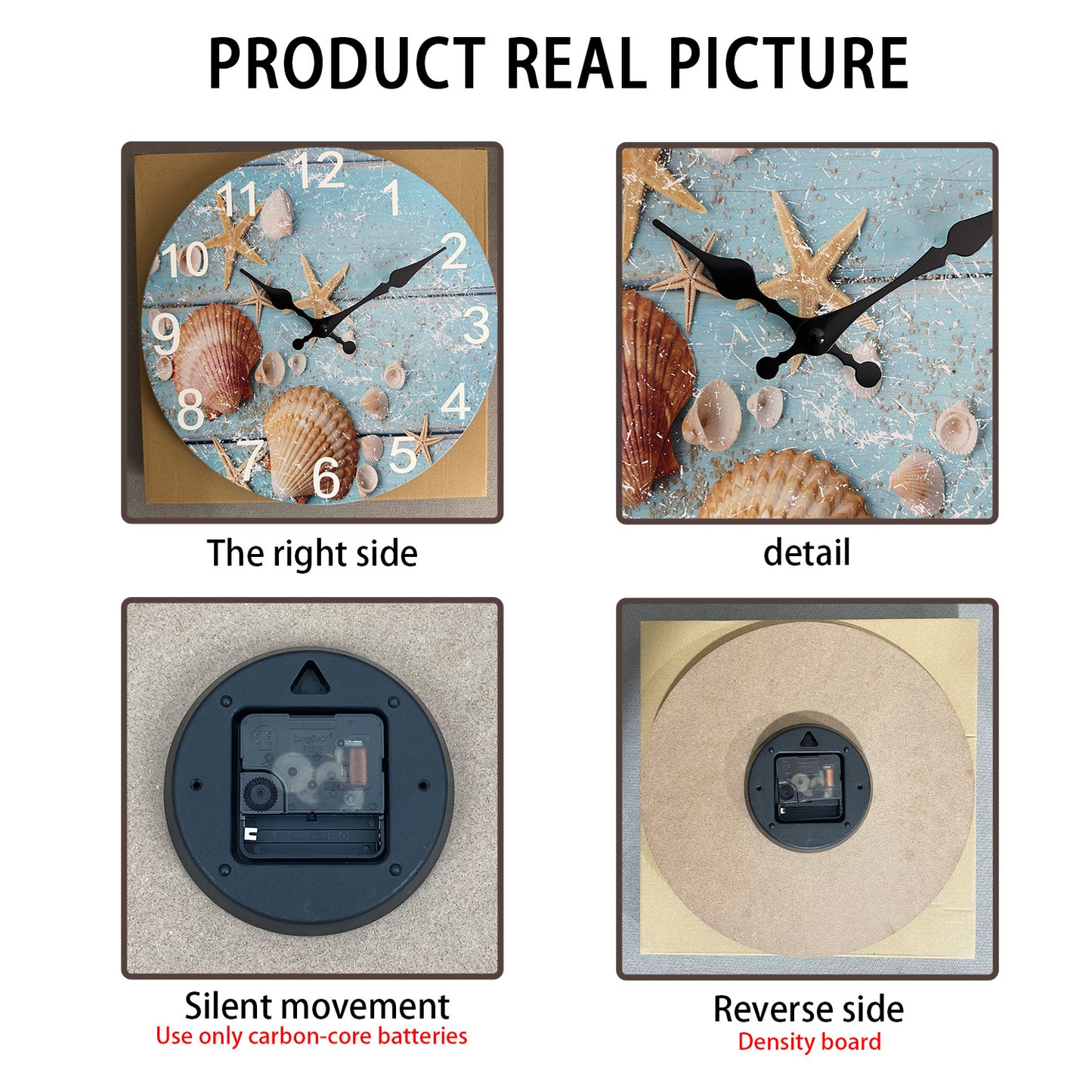 Blue Ocean Shell Wall Clock Elegant Seashell Wall Clock Coastal Decor For Wall