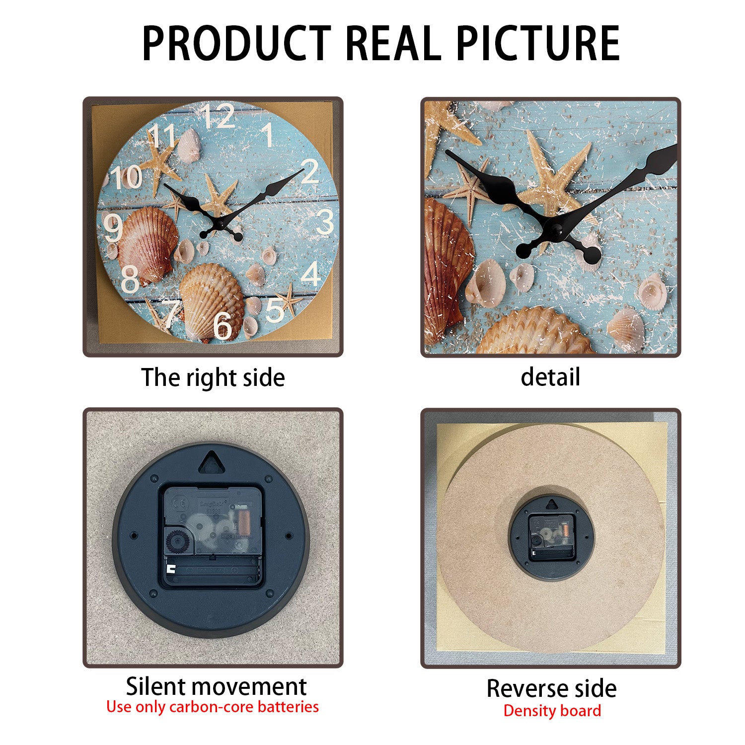 Blue Ocean Shell Wall Clock Elegant Seashell Wall Clock Coastal Decor For Wall