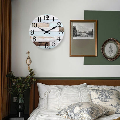 Constantplanet Blue Clash Livingroom Battery Operated Wall Clocks Silent Clock Non Ticking