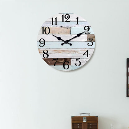 Constantplanet Blue Clash Livingroom Battery Operated Wall Clocks Silent Clock Non Ticking