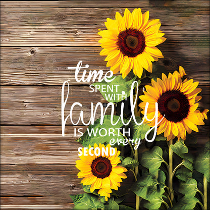 Floral Series Sunflowers MDF Plywood Wall Clock