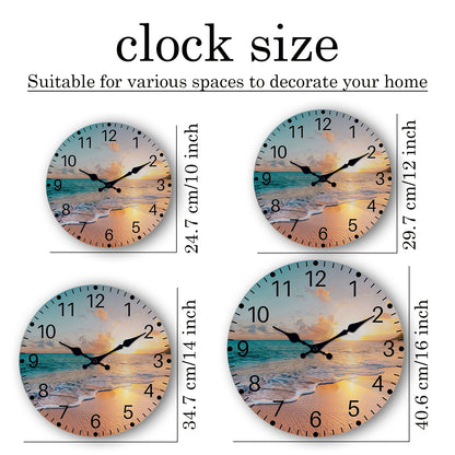 Holiday Series Sunset By Seaside MDF Plywood Wall Clock