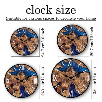 Texture Series Mountains And Rivers MDF Plywood Wall Clock