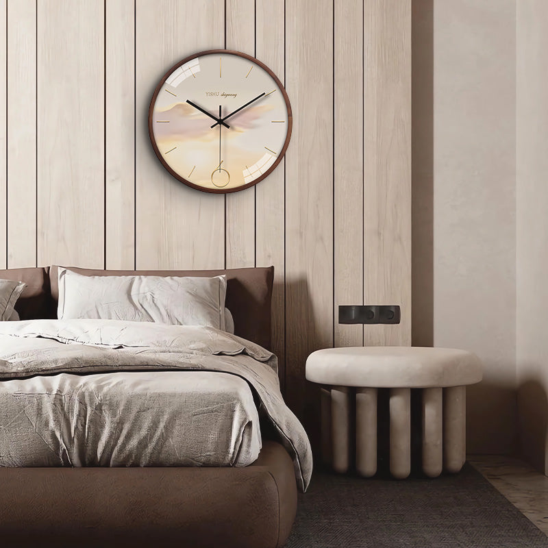 Minimalist Series Colorful Sky Pine Wood Wall Clock