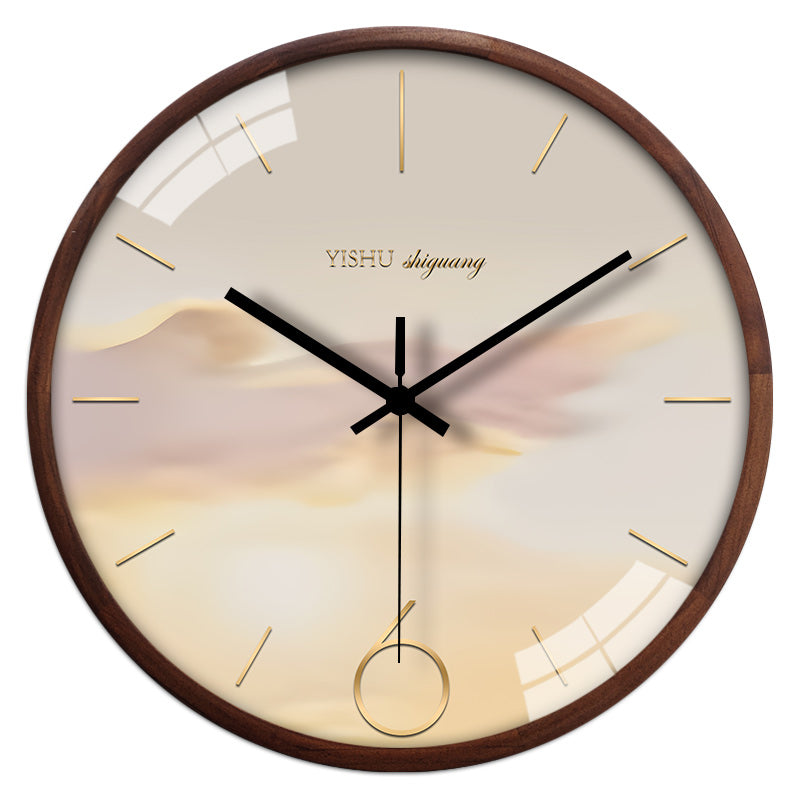 Minimalist Series Colorful Sky Pine Wood Wall Clock