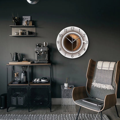 Minimalist Series Black Coffee Tempered Glass Wall Clock