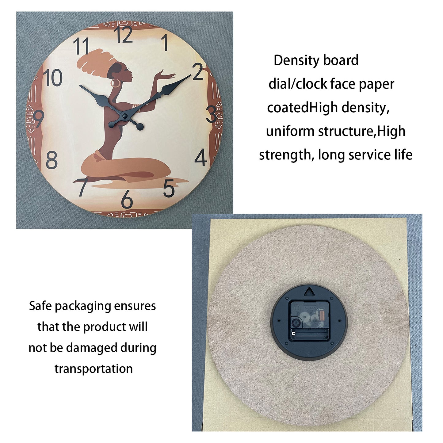 Elegant Tribal-Style Decorative Wall Clock Silent Non-Ticking Battery Operated Wall Decoration for Living Room