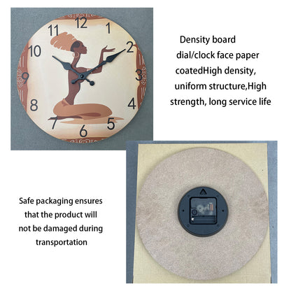 Elegant Tribal-Style Decorative Wall Clock Silent Non-Ticking Battery Operated Wall Decoration for Living Room