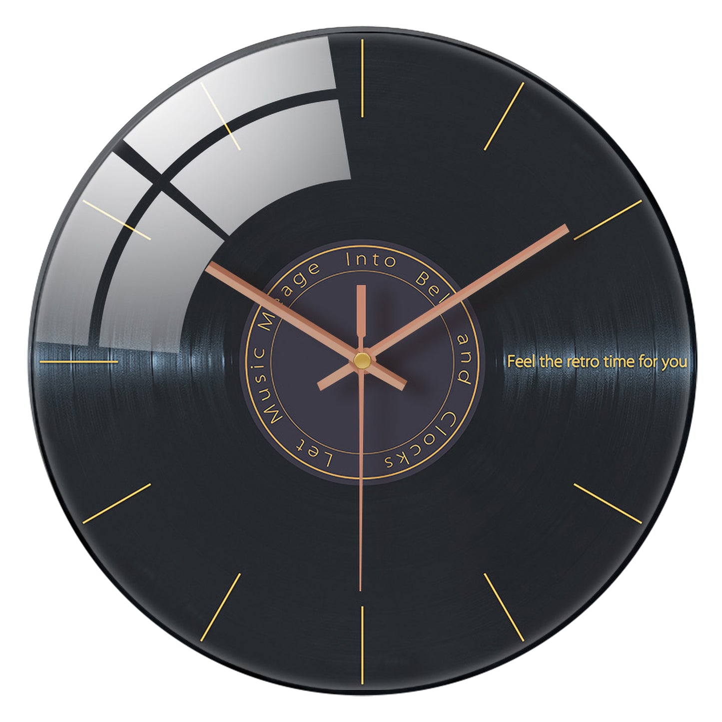 Minimalist Series Vinyl Records Tempered Glass Wall Clock