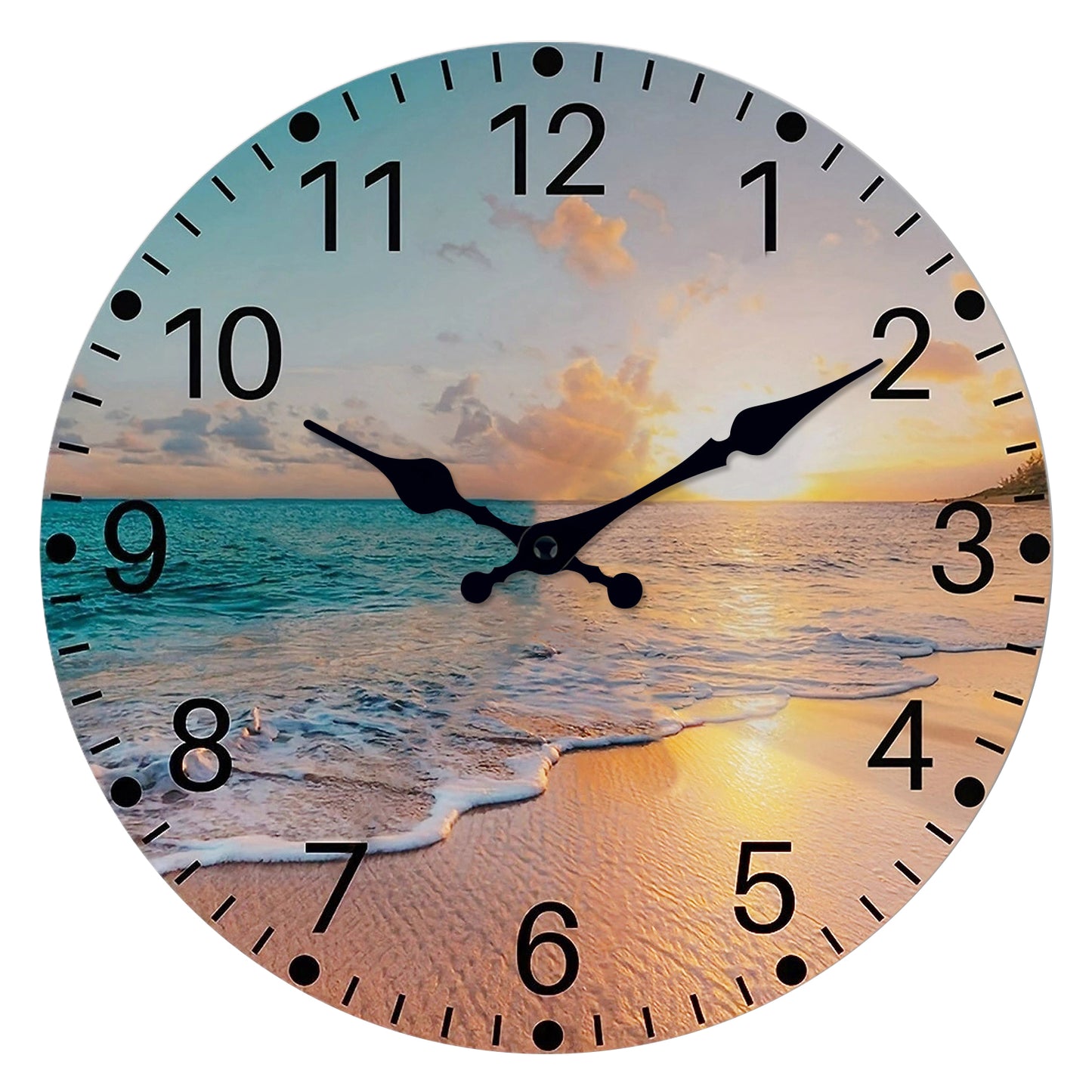 Holiday Series Sunset By Seaside MDF Plywood Wall Clock