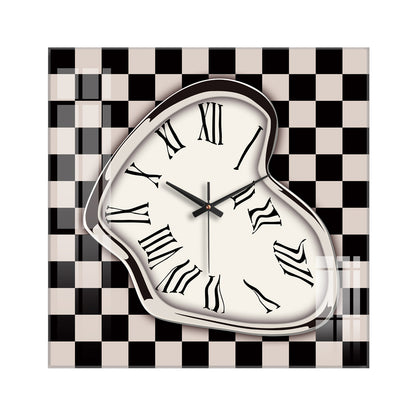 Design Series Flowing Space Tempered Glass Square Wall Clock (Silvery)