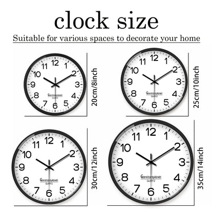 Modern Wall Clock Silent Non-Ticking Battery Operated - Analog Small Classic for Office, Bathroom, Kitchen, Bedroom, School, Living Room