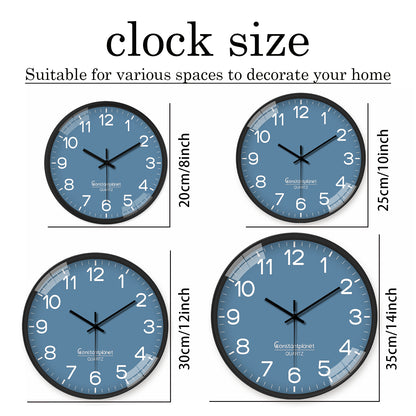 Modern Wall Clock 8 Inch Analog Small Classic Silent Non-Ticking Battery Operated for Office, Home, Bathroom, Kitchen, Bedroom, School, Living Room