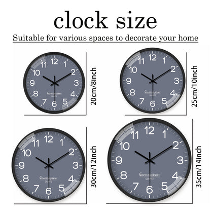 Classic Wall Clock 8 Inch Analog Small Modern Clocks Silent Non-Ticking Battery Operated for Office, Bathroom, Kitchen, Bedroom, School, Living Room