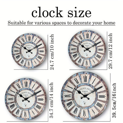 Vintage Series Traces Of Time MDF Plywood Wall Clock Silent Non-Ticking Battery Operated
