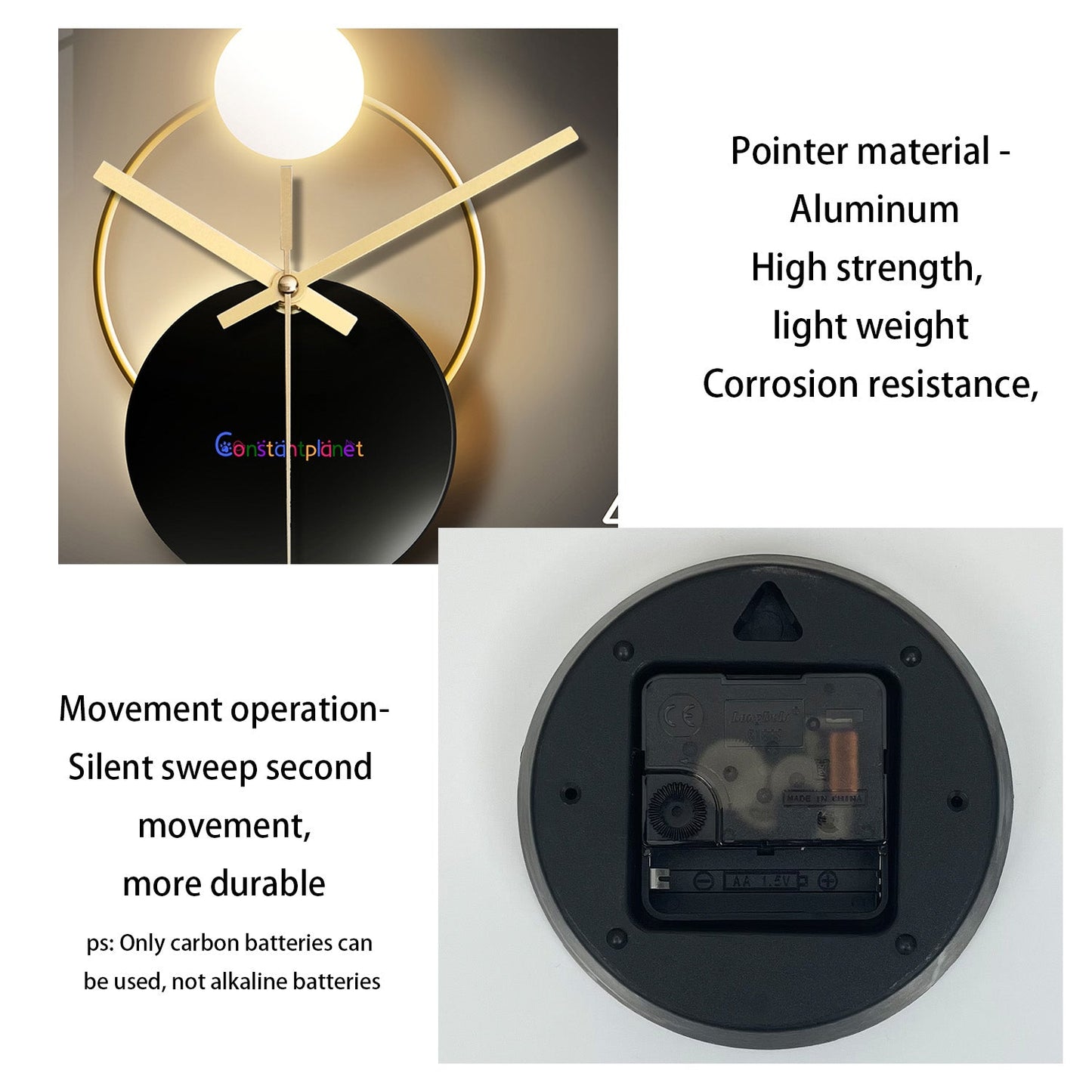 Light luxury simple modern light and shadow wall clock - Constantplanet Wall Clock