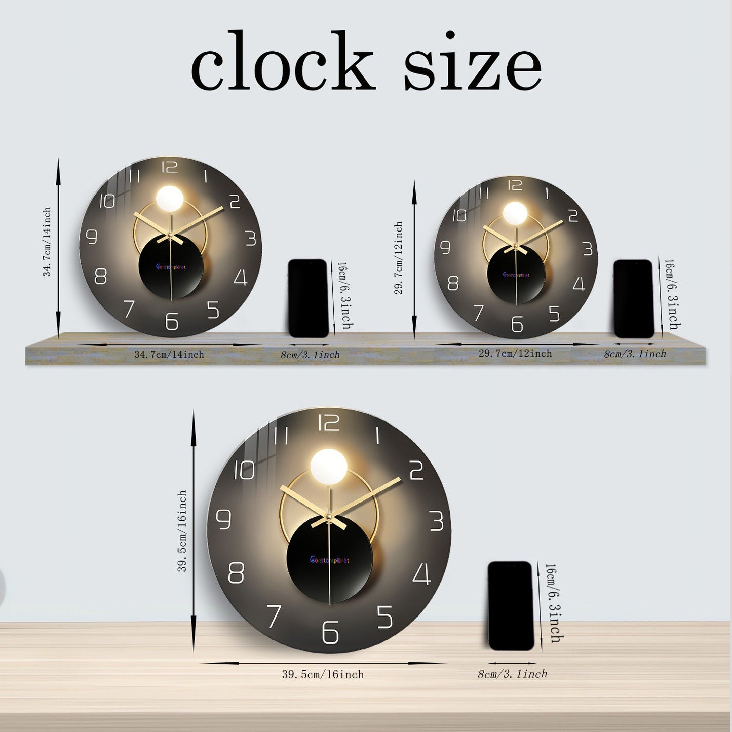 Light luxury simple modern light and shadow wall clock - Constantplanet Wall Clock
