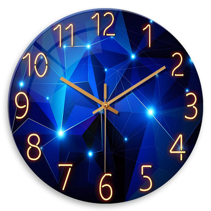 Stylish Modern Minimalist Style Blue Geometric Glass Wall Clock - Constantplanet Wall Clock
